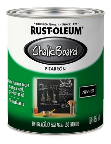 Pintura Pizzaron Chalk Board Rust Oleum Negro Mate 0.887l -y