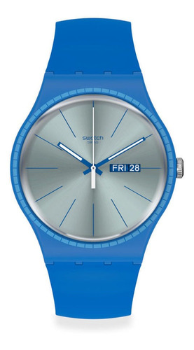 Reloj Swatch Blue Rails De Silicona Suon714 Ss