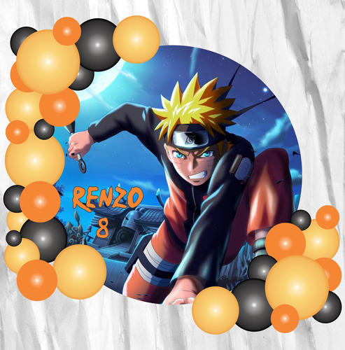 Fondo Banner Candy Bar Circular Naruto 100x100cm