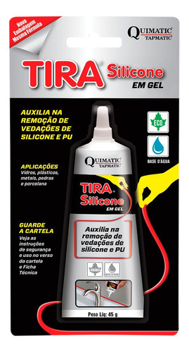 Tira Silicone Em Gel 45g Removedor Poliuretano Pu P/ Vidros