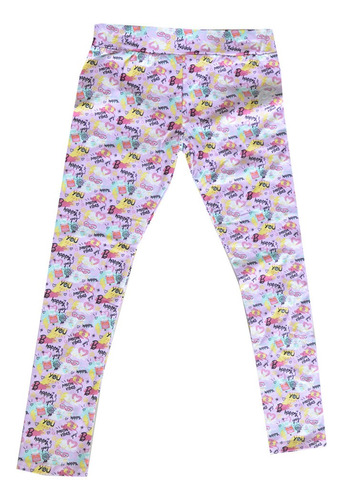 Calza Legging Barbie Positive Vibes Infantil Larga Niña Niño