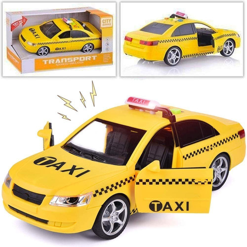 Carro Para Niños Taxi A Escala Juguete Con Luces Y Sonidos 