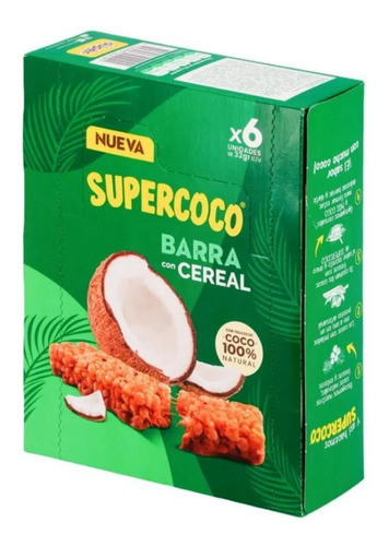 Barra De Cereal De Coco X 6 Und - Unidad a $12000