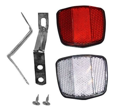 Imagen 2 de 4 de Reflector Bicicleta Con Soporte Cristal + Rojo Plastica Vc