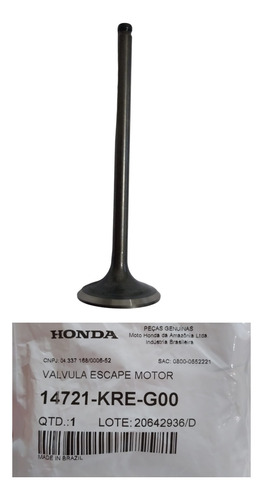 Válvula Escape Cg 160 Fan 16-21/cg 160 Titan Original Honda