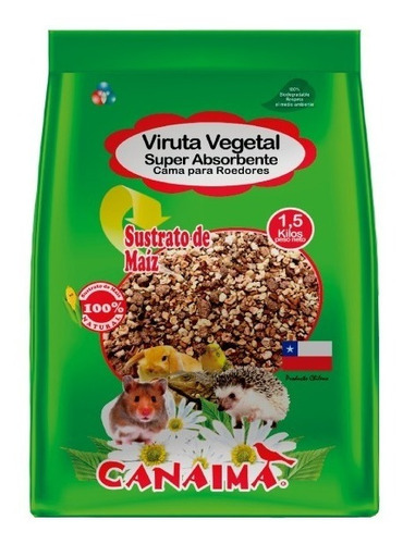 Canaima Sustrato Vegetal Maiz Hamster Cuye Conejo 1.5kg