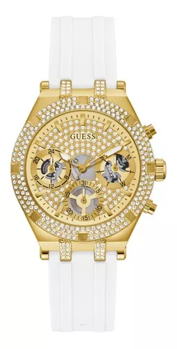 Reloj Para Mujer Guess Color Blanco Heiress Color Del Bisel Dorado