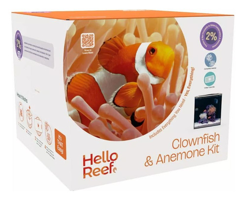 Kit Acuario Agua Salada Pez Payaso 15 Galones Led Inteligent Negro (clear & Black)