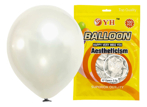 Globos Latex Perlados Premium 10 Pulgadas X50 Unidades Blanco Perlado