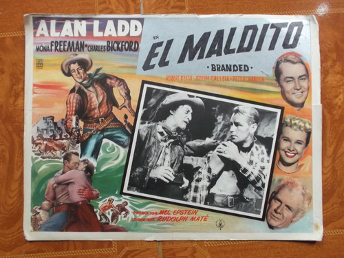 Antiguo Lobby Card De Peter Hanson En El Maldito Branded