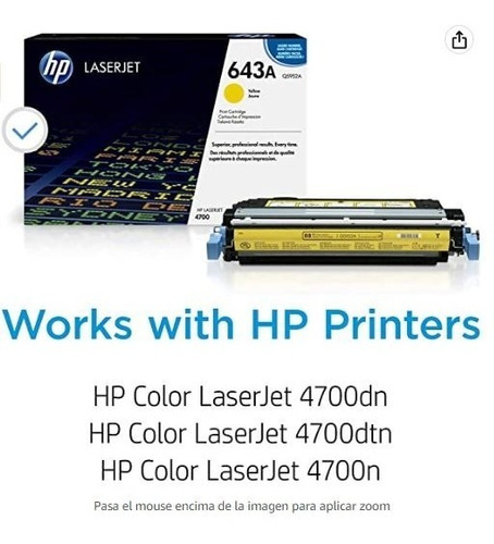 Consumibles Hp 123a Toner Yellow Lj 4700 - Q5952a