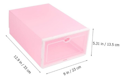 Pack 6 Cajas Organizadoras Zapatos Armables Apilable Rosado