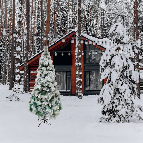 Arbol Pino De Navidad 240 Cm Verde Nevado Árbol Artificial
