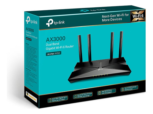 Tp-link Router Archer Ax50 Dual Band Gigabit Wi-fi 6 Ax300