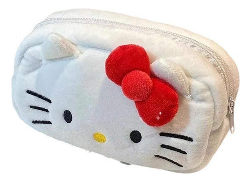 Bolsa de peluche Hello Kitty, bolsa de almacenamiento de cosméticos de color Hello Kitty