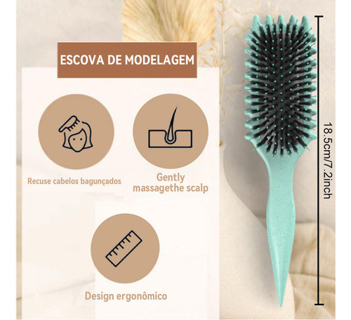 N Escova De Cachos 2pcs Escova De Estilo Bounce Curl Define