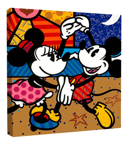 Cuadro Decorativo Canvas Mickey Y Minnie Romero Britto