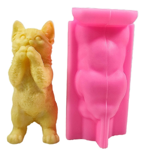 (r) Molde Para Velas, Molde De Silicona 3d Con Forma De Gato