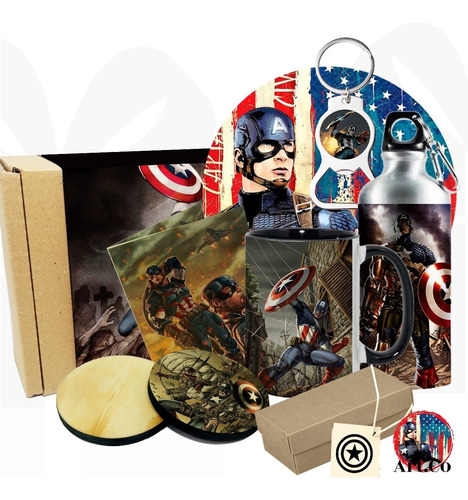 Mugs Caja De Regalo Capitan America / Mundo Marvel / Termo