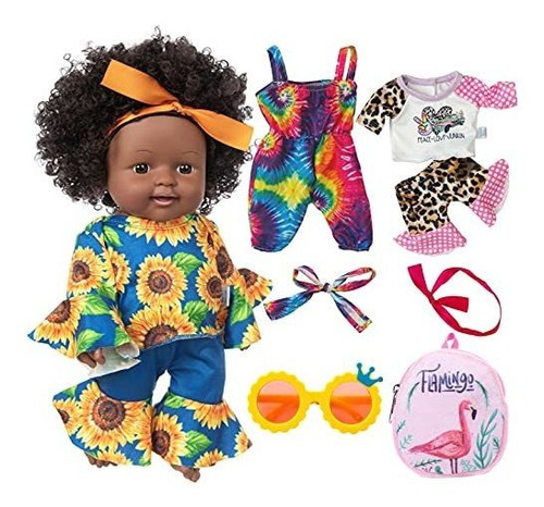 Xfeyue Black Dolls 12 Pulgadas American African Girl Dolls N