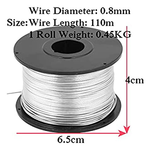 Akozon 4pcs Steel Wire Wire Rebar Tie Wire 110m Length 0.8mm