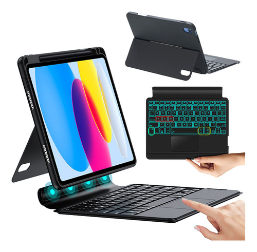 Funda Teclado Táctil Iliminado Para iPad 10th 10.9'' 2022 Ñ