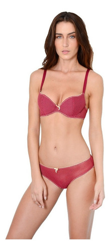C^ Conjunto Coordinado Lujo Adda Lingerie Mesh Copa Ligera