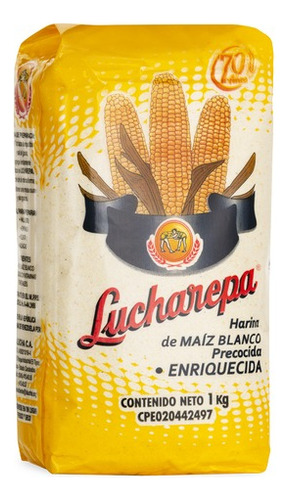 Bulto 20 Harina Maiz Blanco La Lucha 1kg 0777 Ml.