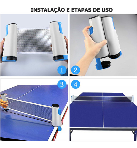 Rede Retrátil Para Ping Pong Tênis De Mesa Até 1,80 Metros