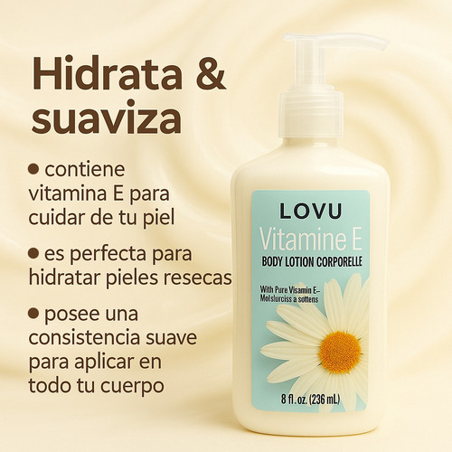 Lovu Loción Corporal Hidratante Con Vitamina E 236ml