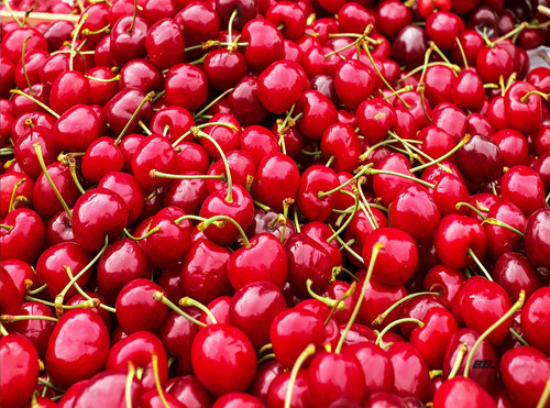 Cerezas Frescas Cereza Rojo Cocina Vidrio Tabla De Cortar R.