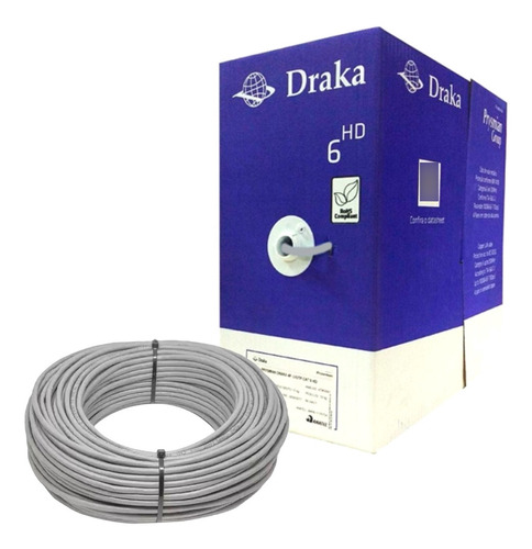 Cabo De Rede Cat6 305m 4x24awg Cinza Prysmian