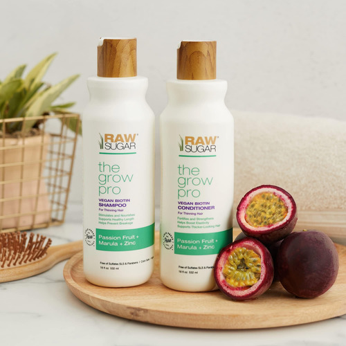 Pacote De Cuidados Capilares Raw Sugar Grow Pro - Shampoo E