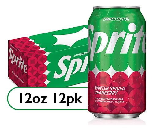 Refresco Sprite Winter Spiced Cranberry Limit 12 Pack 355ml