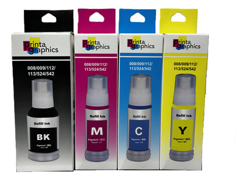 Kit 4botellas T524 Pigment Para L6460 L6490 Et5800 Et5850
