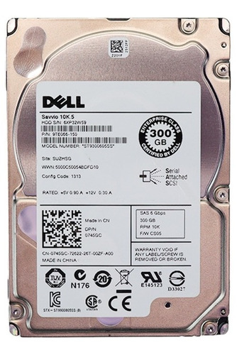 Hd Dell 300gb 10k Sas 2.5 6g St9300605ss 0745gc S\gaveta Cor Prateado