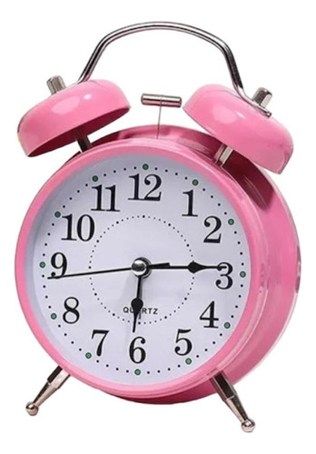 Reloj de mesa  despertador  analógico Aguia Power vintage alto metal presente mesa antigo decorativo despertador  -  Rosa 