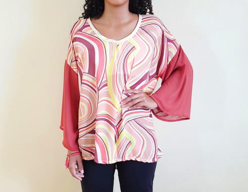 Imagem 2 de 4 de Blusa Bata Feminina Tecido Vitória