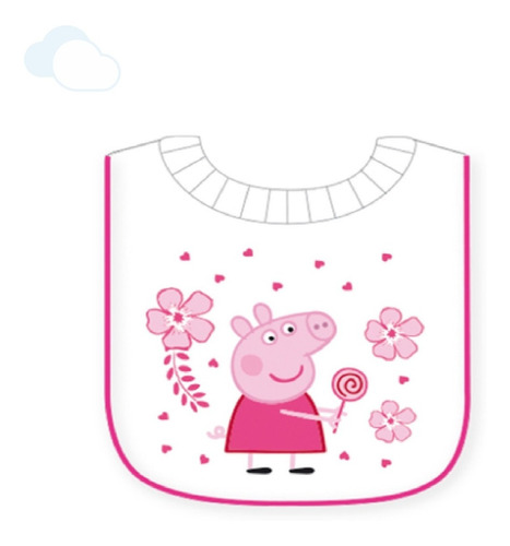 Babero Con Cuello Peppa Pig Toalla Impermeable +4m Dispita