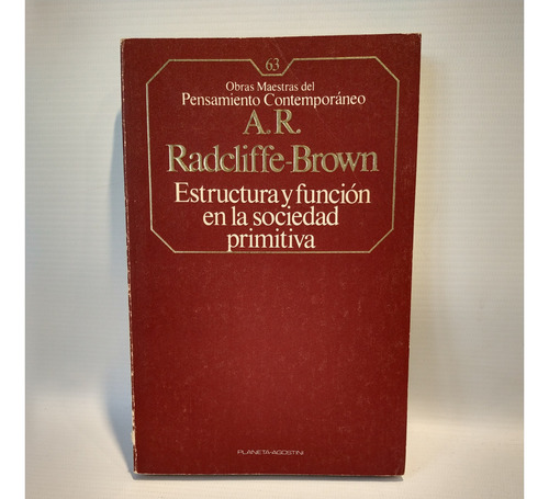 Estructura Y Funcion Sociedad Primitiva Radcliffe Brown
