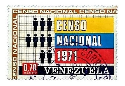 2 Estampillas Venezolanas Censo Nacional Venezuela Año 1971 