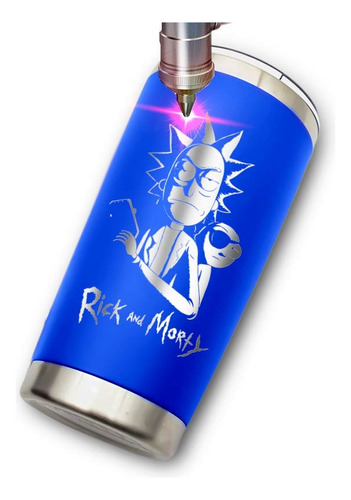 Termo Yite Azul 500 Ml Diseño Rick And Morty