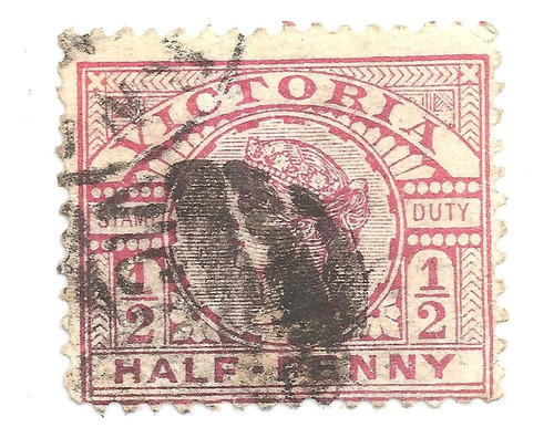 Selo Postal Inglaterra - 1/2 Centavos - 1899- F14