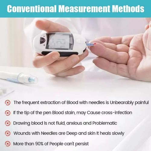 Medidor De Açúcar No Sangue Não Invasivo Com Display Led.