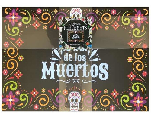 Día De Muertos Mantel Individual De Mesa Pack 6pz Importado