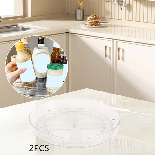 Z 2pcs Lazy Turntable Organizador 23,5 Cm X 23,5 Cm X 3,6 Cm