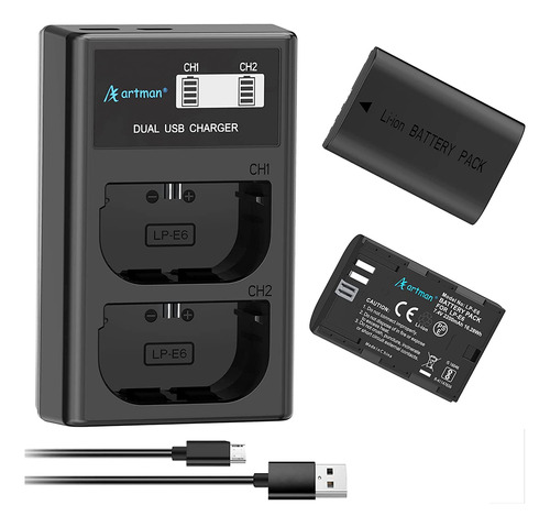 Artman Lpe6 Lpe6n Batería Y Cargador Lcd Compatible Co...