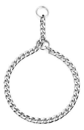 Collar Ahorque Perros Paseo Entrenamiento Cadena Gruesa Plateado Ahorque - Entrenamiento L