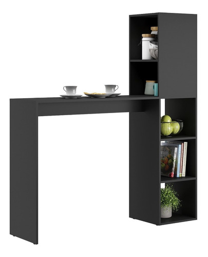 Imagen 3 de 5 de Mueble De Cocina Con Mesa Alta Color Negro