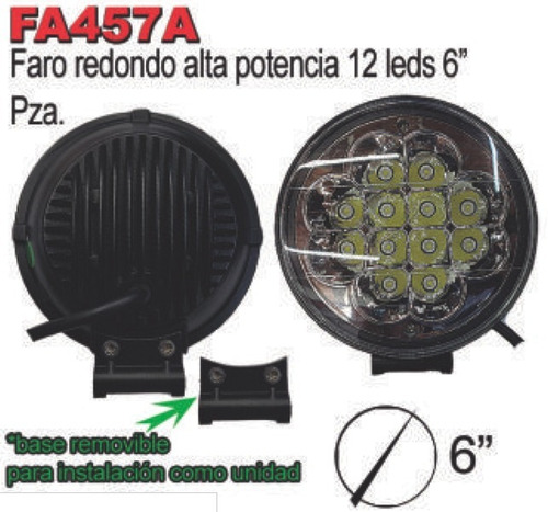 Faro Redondo 12 Led Alta Potencia Fa457